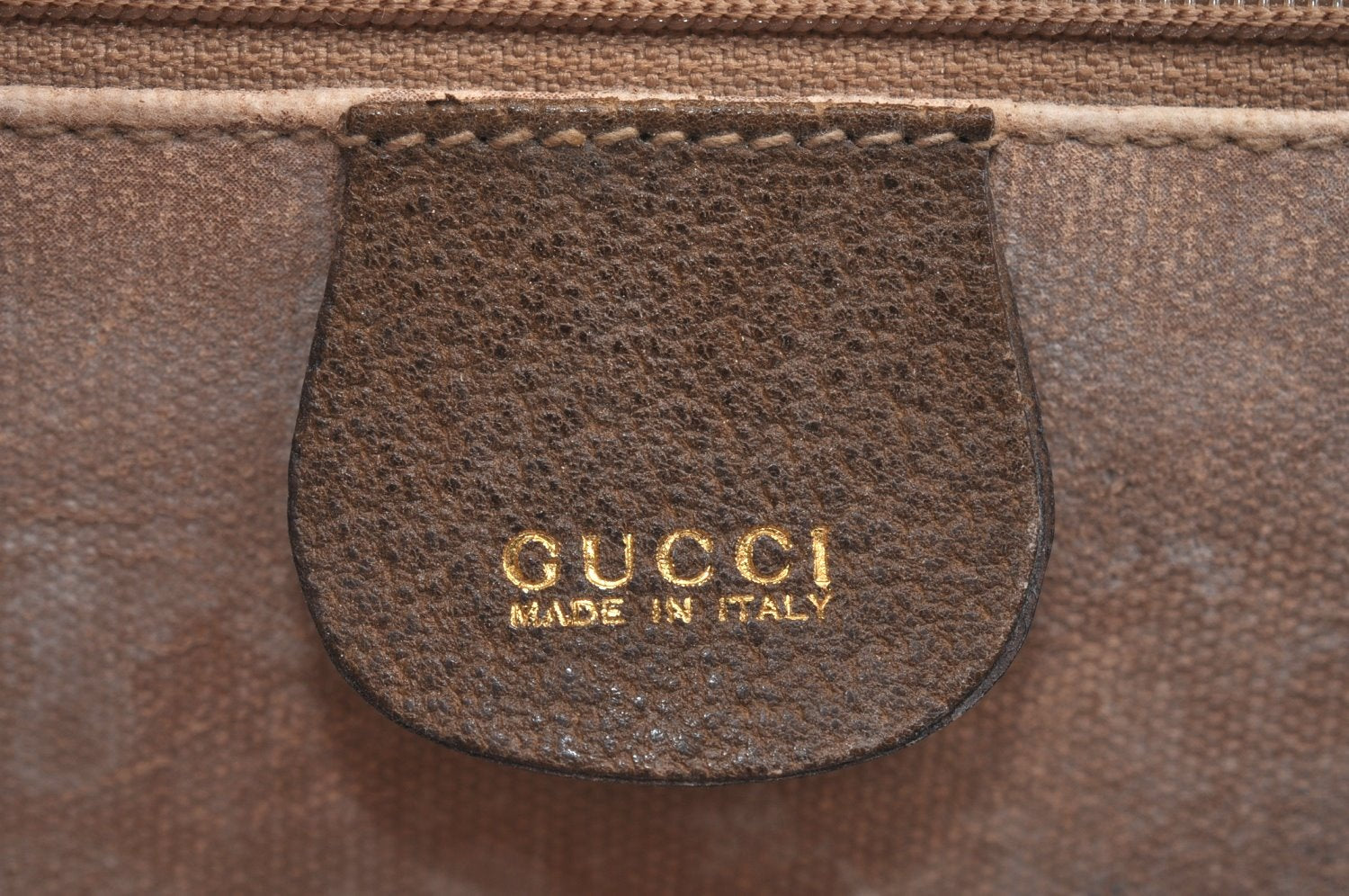 Authentic GUCCI Shoulder Cross Body Bag Purse Canvas Leather Beige Brown K4455