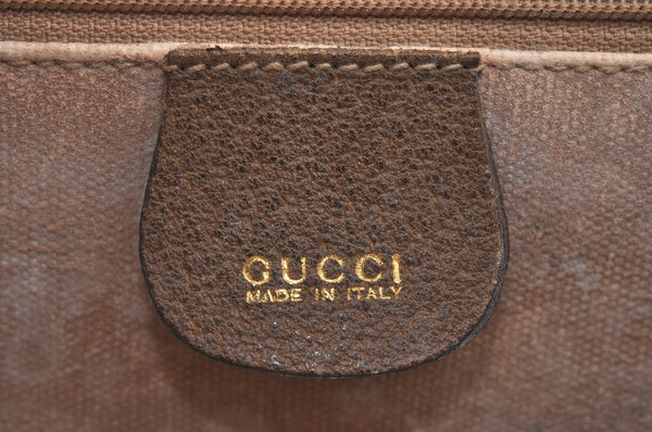 Authentic GUCCI Shoulder Cross Body Bag Purse Canvas Leather Beige Brown K4455