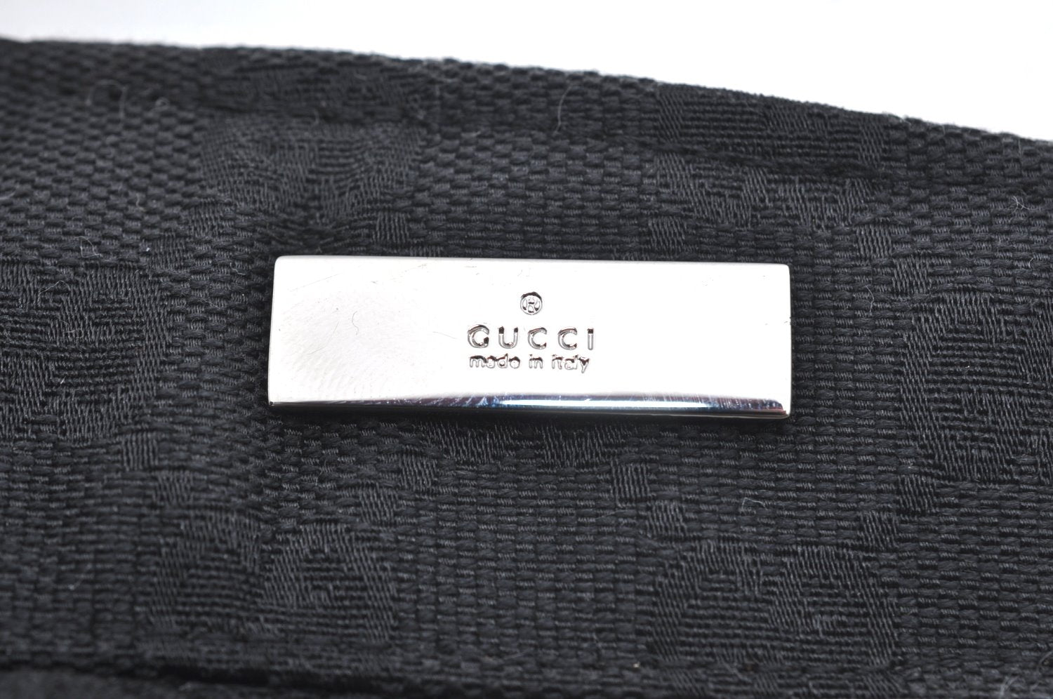 Authentic GUCCI Web Sherry Line Sun Visor GG Canvas Leather Size S Black K4458