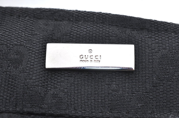 Authentic GUCCI Web Sherry Line Sun Visor GG Canvas Leather Size S Black K4458