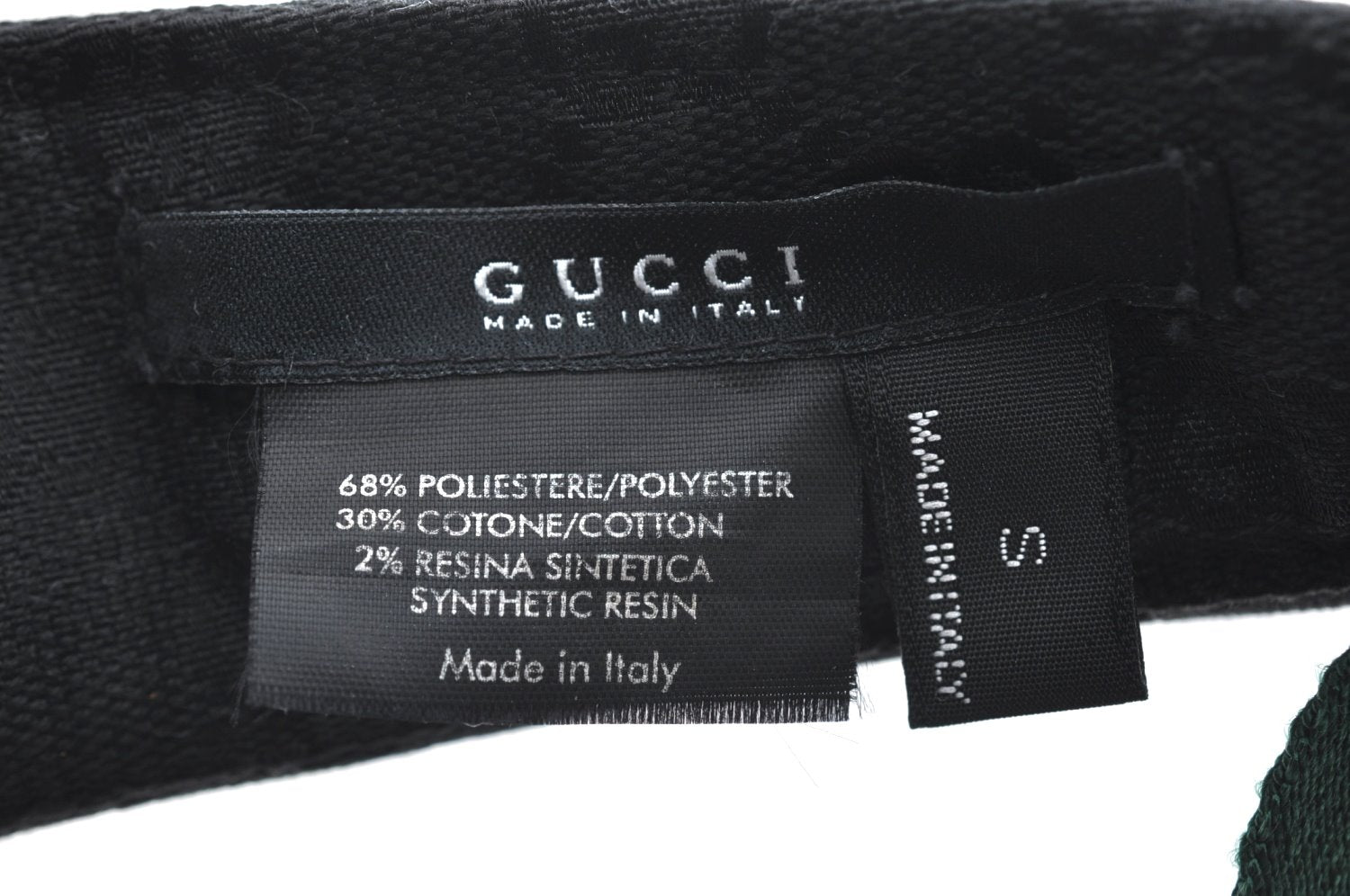 Authentic GUCCI Web Sherry Line Sun Visor GG Canvas Leather Size S Black K4458