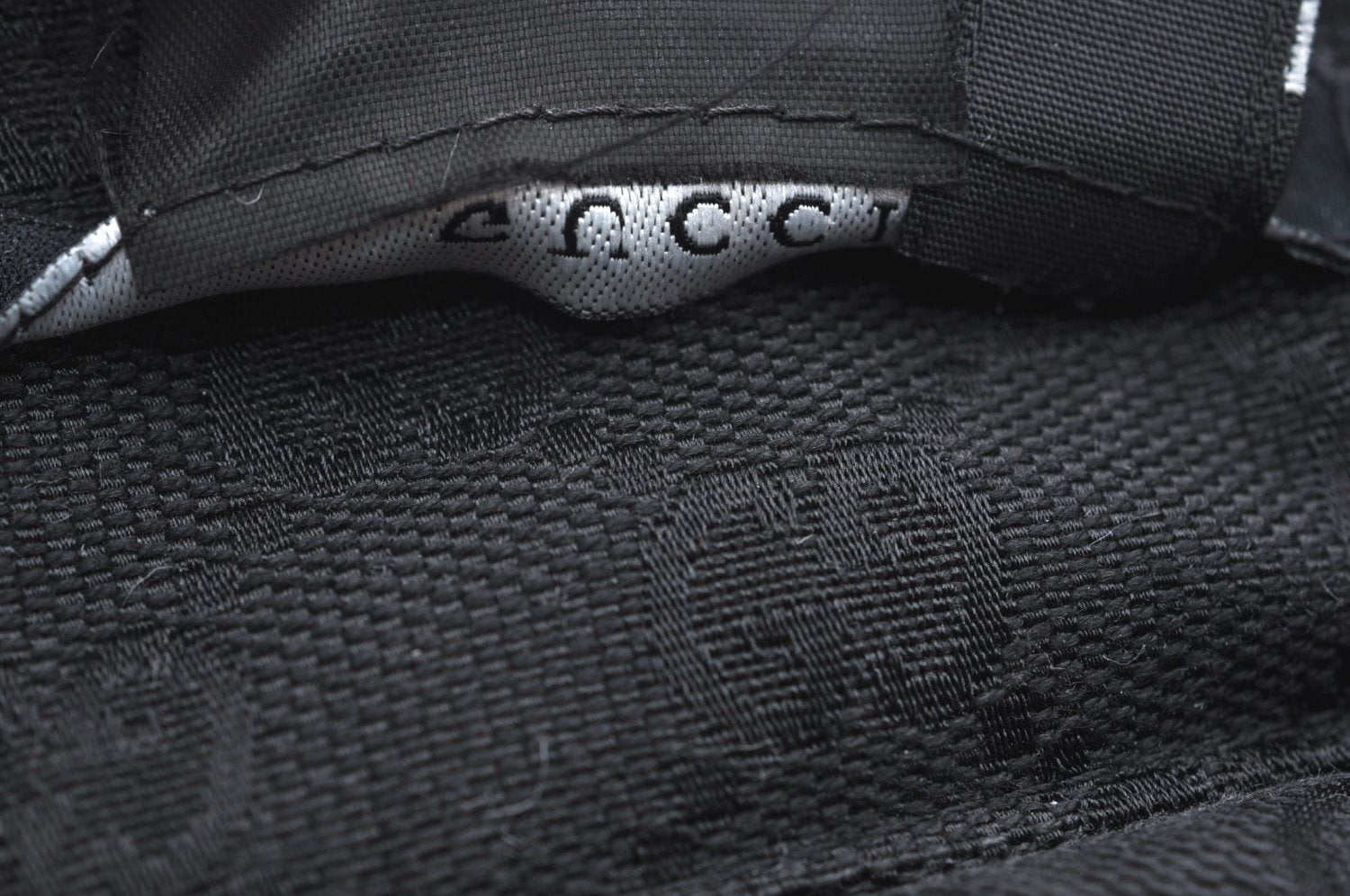 Authentic GUCCI Web Sherry Line Sun Visor GG Canvas Leather Size S Black K4458