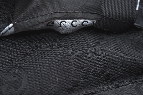 Authentic GUCCI Web Sherry Line Sun Visor GG Canvas Leather Size S Black K4458