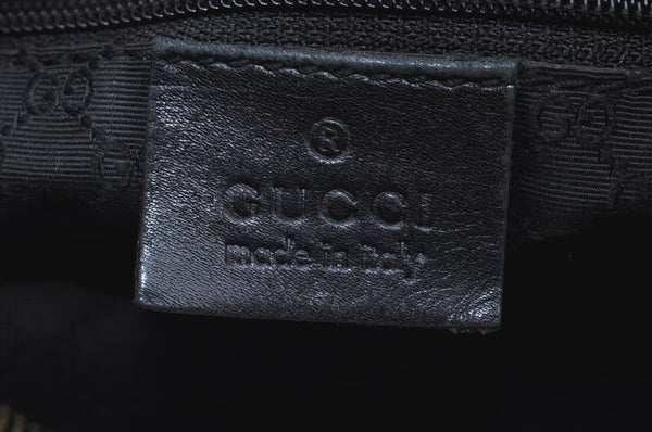 Authentic GUCCI Web Sherry Line Shoulder Bag Canvas Leather 73885 Black K4459