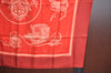 Authentic HERMES Carre 90 Scarf "EX-LIBRIS" Silk Red K4491