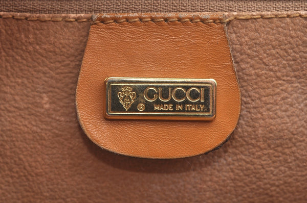 Authentic GUCCI Micro GG PVC Leather 2Way Shoulder Clutch Bag Purse Brown K4493