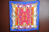 Authentic HERMES Carre 90 Scarf "Grand Manege" Silk Blue K4506