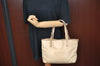 Authentic GUCCI Craft Logo Shoulder Tote Bag Purse Leather 269878 Beige K4507