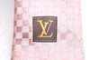 Authentic Louis Vuitton Damier Necktie Tie Silk Pink LV K4508