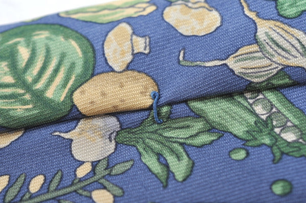 Authentic HERMES Tie Necktie Vegetable Pattern Silk 7460HA Blue K4513