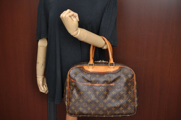 Authentic Louis Vuitton Monogram Deauville Hand Bag M47270 LV Junk K4515