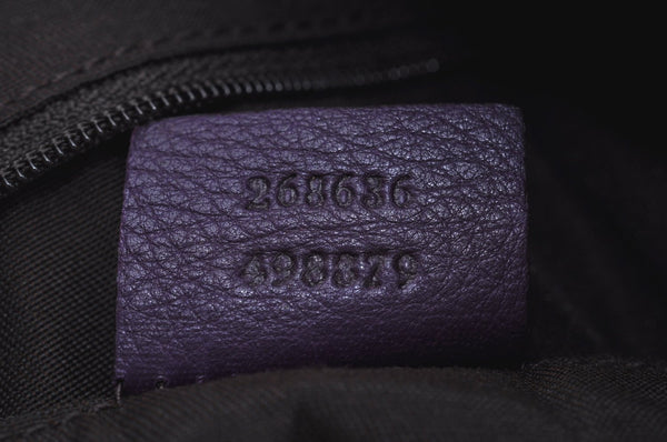Authentic GUCCI Abbey Shoulder Hand Bag Leather 268636 Purple K4531