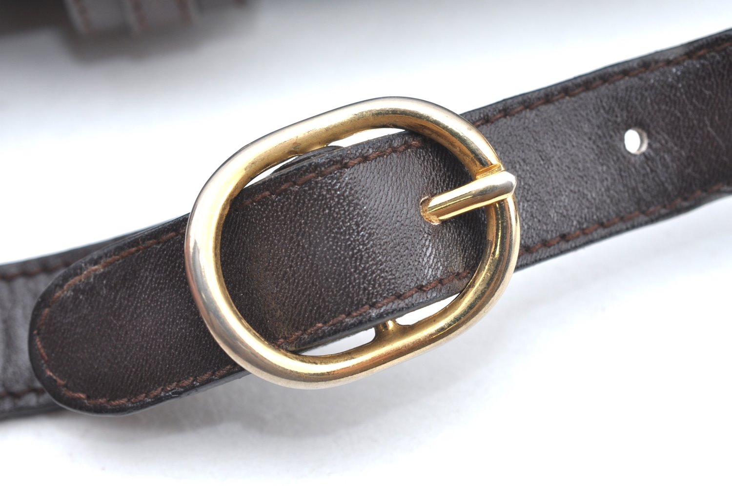 Authentic GUCCI Shoulder Cross Body Bag GG Leather Purse Brown K4533