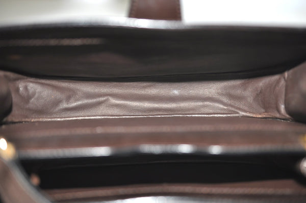 Authentic GUCCI Shoulder Cross Body Bag GG Leather Purse Brown K4533