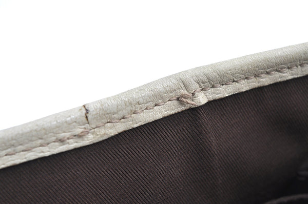 Authentic GUCCI Vintage Hand Tote Bag Leather 147654 White K4540