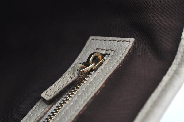 Authentic GUCCI Vintage Hand Tote Bag Leather 147654 White K4540