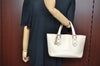 Authentic GUCCI Vintage Hand Tote Bag Leather 147654 White K4540