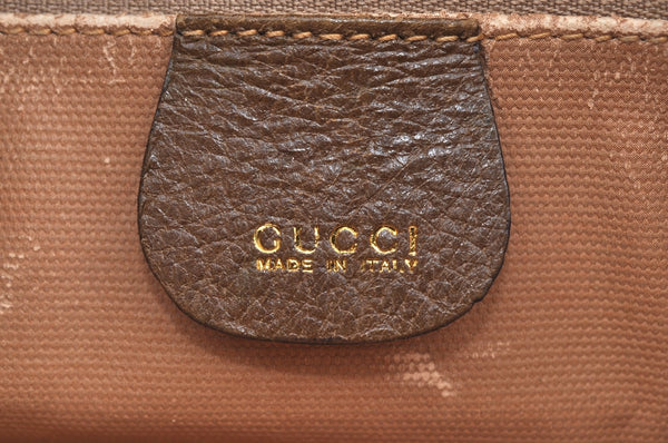 Authentic GUCCI Shoulder Cross Body Bag Purse Canvas Leather Brown K4547