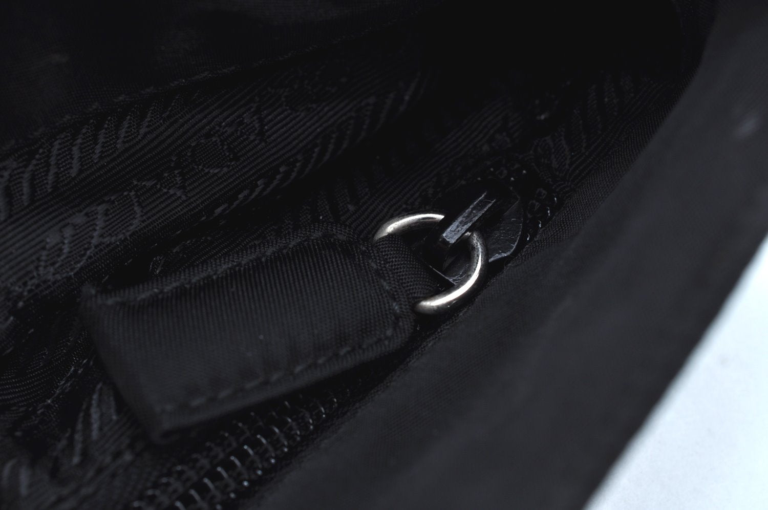Authentic PRADA Nylon Tessuto Leather Shoulder Hand Bag Purse Black K4549