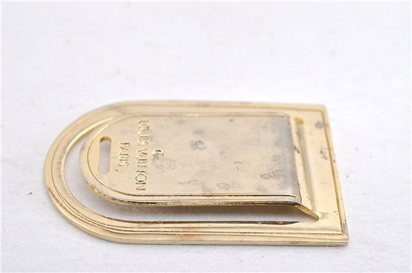 Auth Louis Vuitton Pince a Billets Porte Address Money Clip Gold M65068 LV K4561