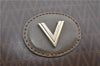 Authentic MARIO VALENTINO V Logo Clutch Hand Bag Purse PVC Leather Brown K4562