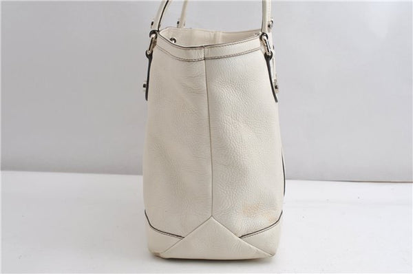Authentic GUCCI Vintage Shoulder Tote Bag Leather 232973 White K4563