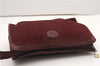 Authentic CELINE C Horse Carriage Clutch Hand Bag Canvas Leather Bordeaux K4569