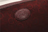 Authentic CELINE C Horse Carriage Clutch Hand Bag Canvas Leather Bordeaux K4569