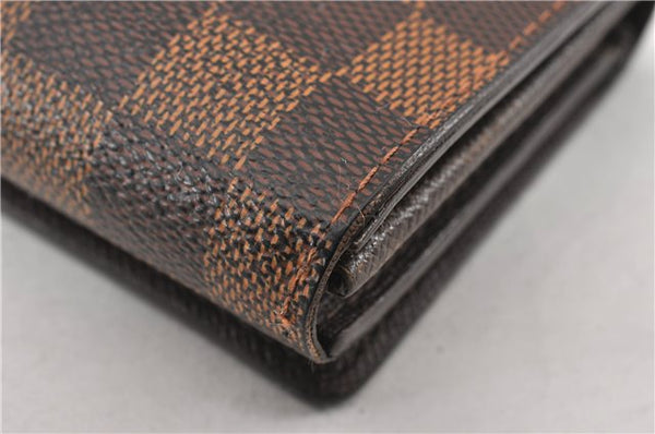 Authentic Louis Vuitton Damier Portefeuille Tresor Wallet Purse N61736 LV K4572