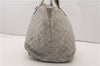 Authentic GUCCI Vintage Shoulder Tote Bag GG Canvas Leather 131231 Silver K4578