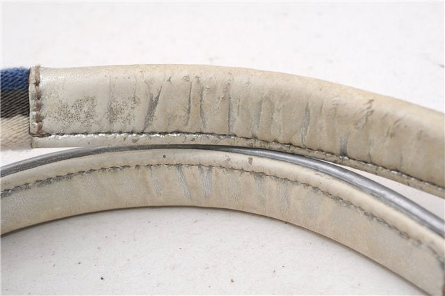 Authentic GUCCI Vintage Shoulder Tote Bag GG Canvas Leather 131231 Silver K4578