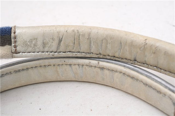 Authentic GUCCI Vintage Shoulder Tote Bag GG Canvas Leather 131231 Silver K4578