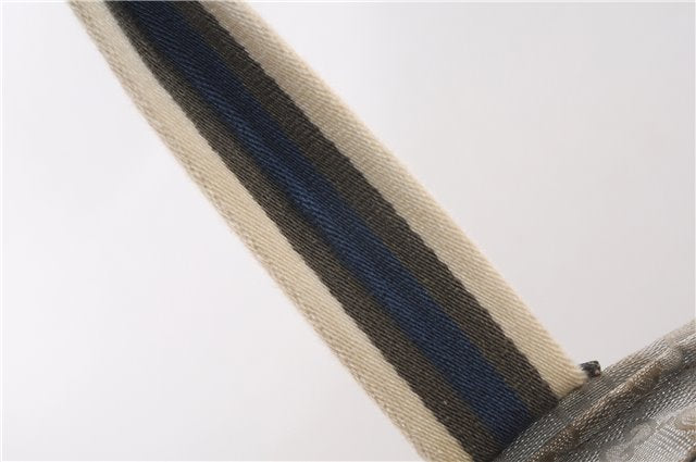 Authentic GUCCI Vintage Shoulder Tote Bag GG Canvas Leather 131231 Silver K4578