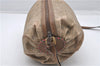 Authentic GUCCI Rigate Line Shoulder Bag Purse PVC Leather Brown Junk K4583
