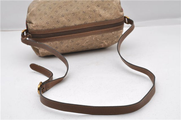 Authentic GUCCI Rigate Line Shoulder Bag Purse PVC Leather Brown Junk K4583