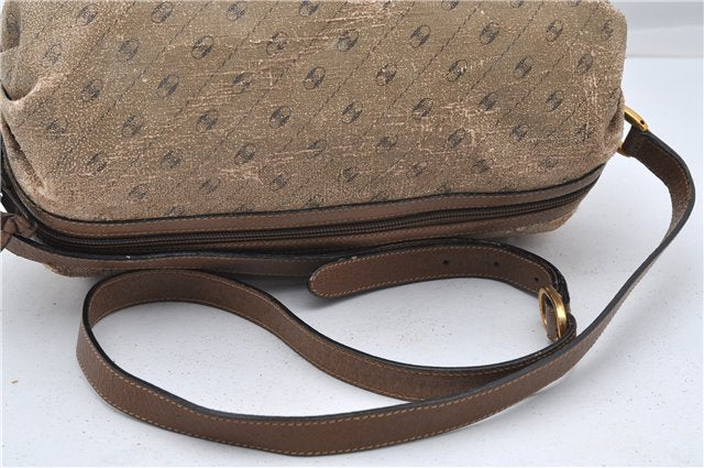 Authentic GUCCI Rigate Line Shoulder Bag Purse PVC Leather Brown Junk K4583