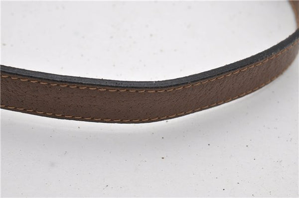 Authentic GUCCI Rigate Line Shoulder Bag Purse PVC Leather Brown Junk K4583