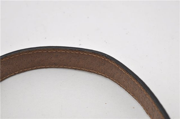 Authentic GUCCI Rigate Line Shoulder Bag Purse PVC Leather Brown Junk K4583