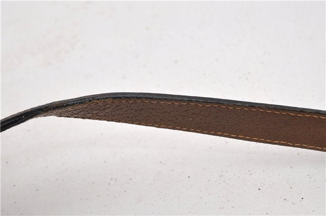 Authentic GUCCI Rigate Line Shoulder Bag Purse PVC Leather Brown Junk K4583