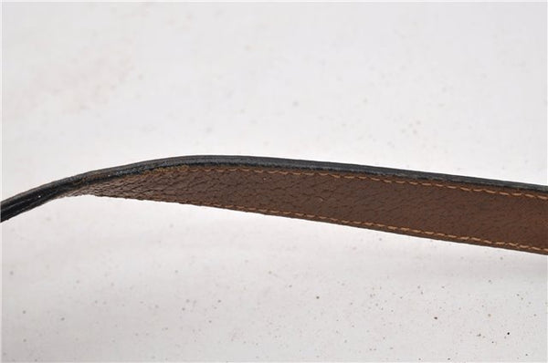 Authentic GUCCI Rigate Line Shoulder Bag Purse PVC Leather Brown Junk K4583