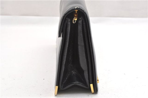 Authentic Christian Dior 2Way Shoulder Clutch Bag Purse Leather Black CD K4589