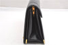 Authentic Christian Dior 2Way Shoulder Clutch Bag Purse Leather Black CD K4589