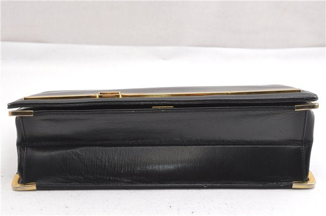 Authentic Christian Dior 2Way Shoulder Clutch Bag Purse Leather Black CD K4589