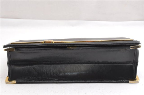 Authentic Christian Dior 2Way Shoulder Clutch Bag Purse Leather Black CD K4589