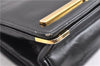 Authentic Christian Dior 2Way Shoulder Clutch Bag Purse Leather Black CD K4589