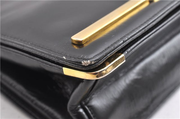 Authentic Christian Dior 2Way Shoulder Clutch Bag Purse Leather Black CD K4589
