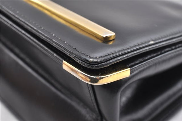 Authentic Christian Dior 2Way Shoulder Clutch Bag Purse Leather Black CD K4589