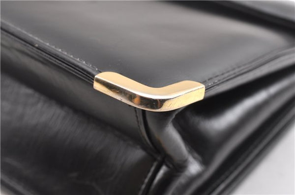 Authentic Christian Dior 2Way Shoulder Clutch Bag Purse Leather Black CD K4589