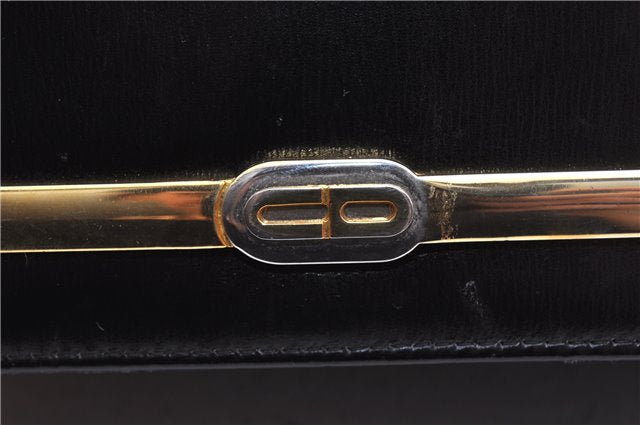 Authentic Christian Dior 2Way Shoulder Clutch Bag Purse Leather Black CD K4589