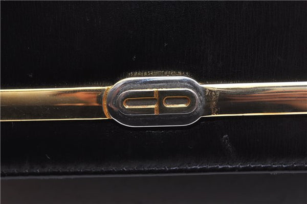 Authentic Christian Dior 2Way Shoulder Clutch Bag Purse Leather Black CD K4589